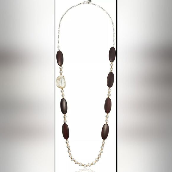 The SAK 30" Beaded Brown Strand Necklace NWT - Picture 1 of 3